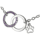 Together Forever Purple Rhinestone Paw Bracelet - Aaria Tees Aaria Tees