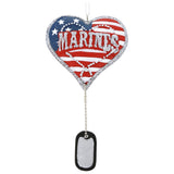 Military Service Heart & Dog Tag Ornament - Aaria Tees Aaria Tees
