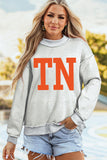 Light Grey TN TENNESSEE Double Printed Reversible Mock Neck Sweatshirt - Aaria Tees Aaria Tees