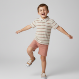 Organic Collar Tee & Shorts Set - Terra Stripes - Aaria Tees Aaria Tees