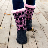Pink Ribbon Knit Boots - Aaria Tees Aaria Tees