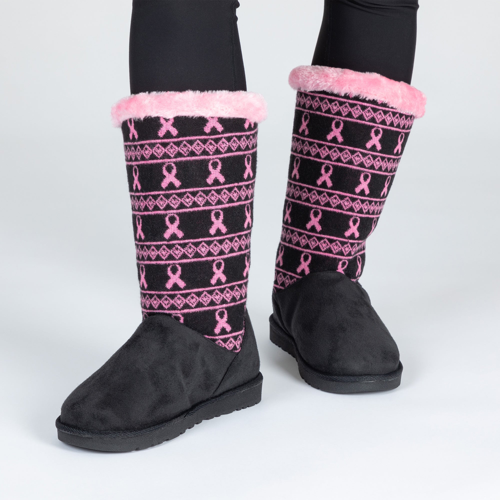 Pink Ribbon Knit Boots - Aaria Tees Aaria Tees