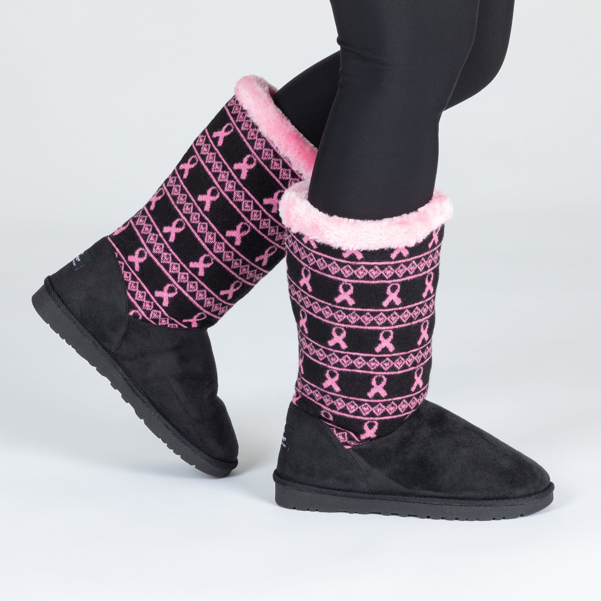 Pink Ribbon Knit Boots - Aaria Tees Aaria Tees