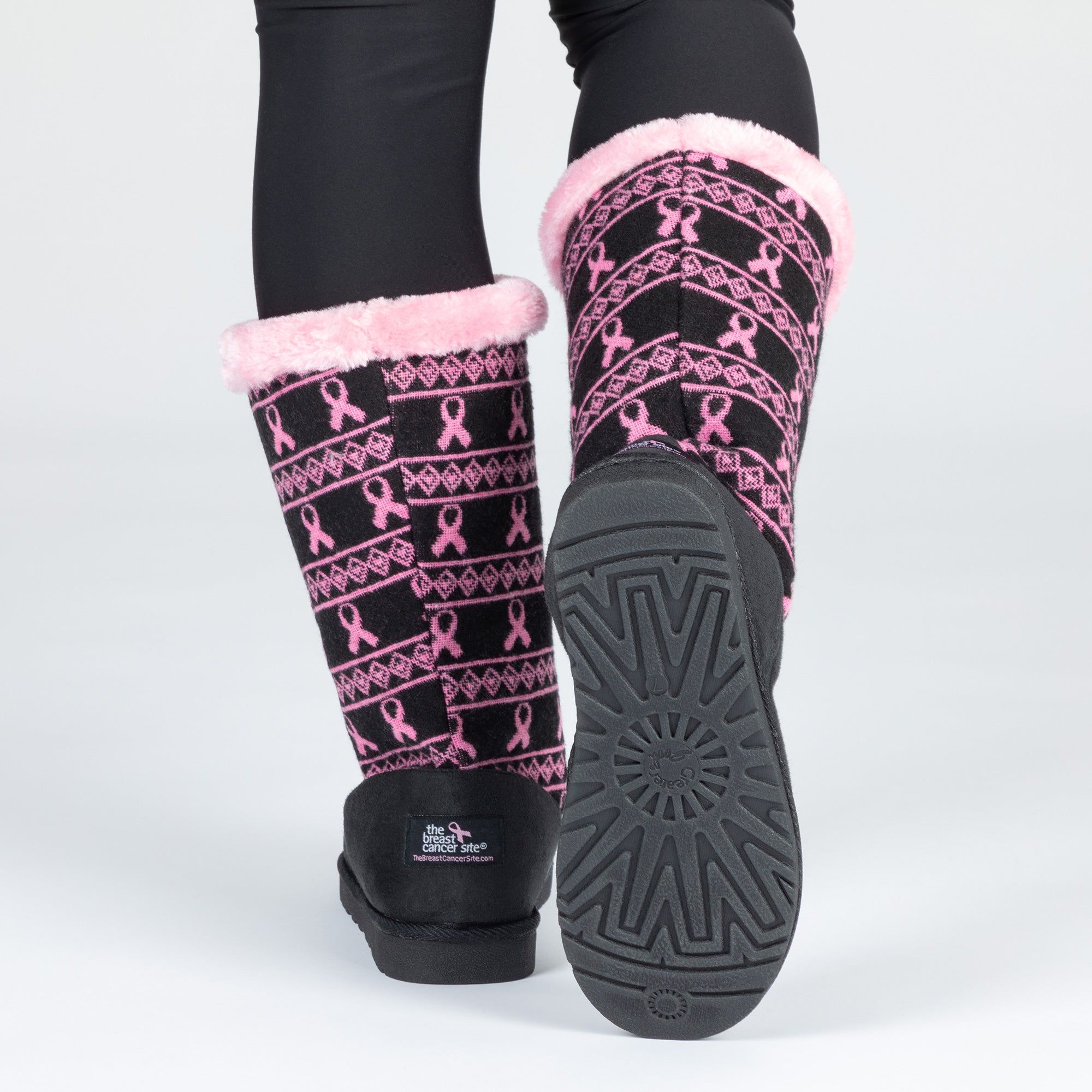 Pink Ribbon Knit Boots - Aaria Tees Aaria Tees