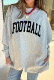 Light Grey FOOTBALL GAMEDAY Double Side Printed High Neck Reversible Sweatshirt - Aaria Tees Aaria Tees