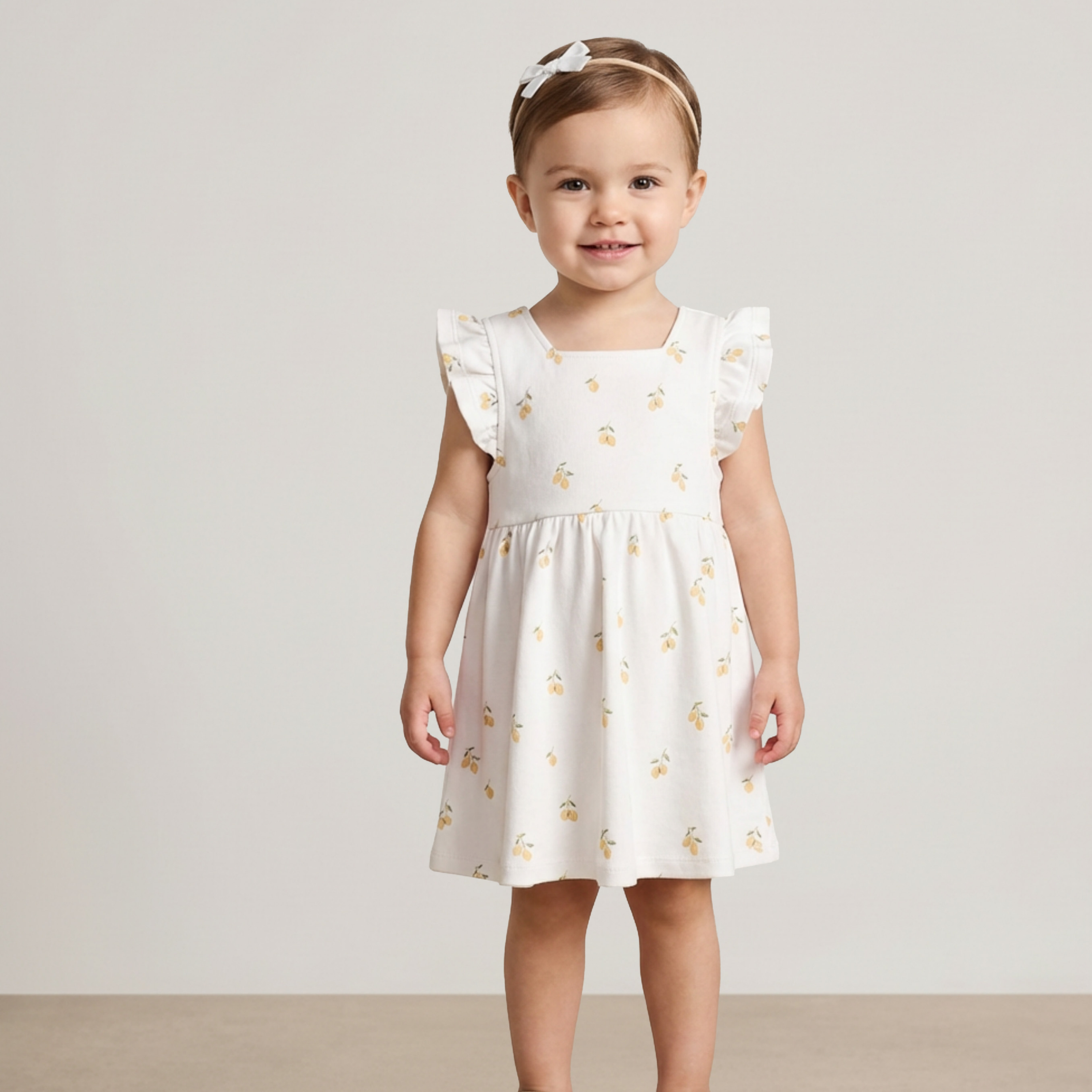 Organic Cutout Back Dress - Lemons - Aaria Tees Aaria Tees