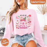 Comfort Colors Long Sleeve Ho Ho Ho Tis The Season Christmas Shirt - Aaria Tees Aaria Tees