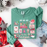 Comfort Colors Long Sleeve Ho Ho Ho Tis The Season Christmas Shirt - Aaria Tees Aaria Tees