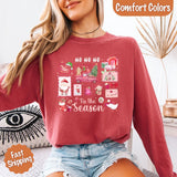 Comfort Colors Long Sleeve Ho Ho Ho Tis The Season Christmas Shirt - Aaria Tees Aaria Tees