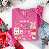 Comfort Colors Long Sleeve Ho Ho Ho Tis The Season Christmas Shirt - Aaria Tees Aaria Tees