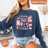 Comfort Colors Long Sleeve Ho Ho Ho Tis The Season Christmas Shirt - Aaria Tees Aaria Tees