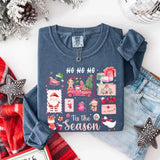 Comfort Colors Long Sleeve Ho Ho Ho Tis The Season Christmas Shirt - Aaria Tees Aaria Tees