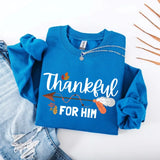 Thankful For Her/Him Valentines Couple Sweatshirt – Cute Matching Holiday Crew Neck - Aaria Tees Aaria Tees