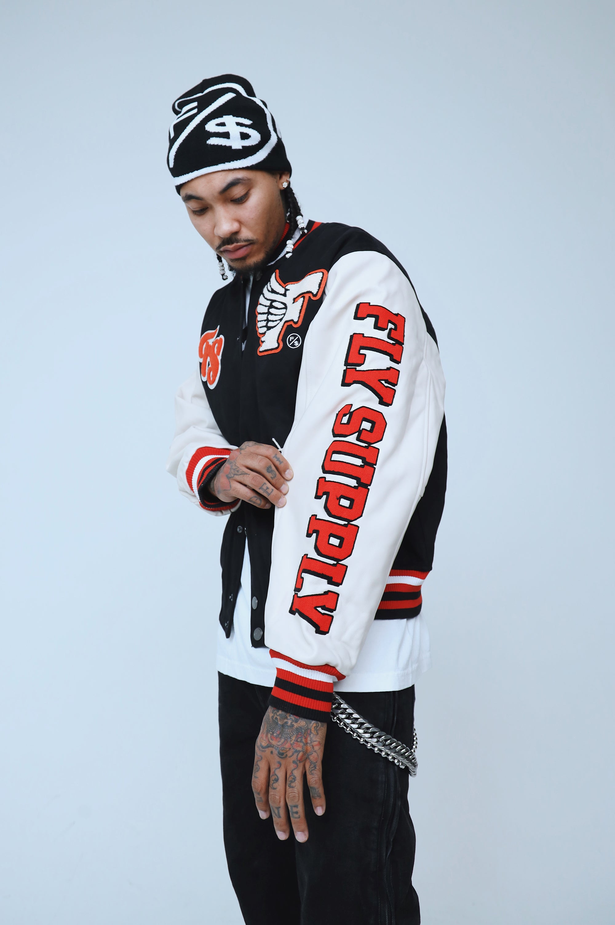 Manifest Varsity Jacket (Black) - Aaria Tees Aaria Tees