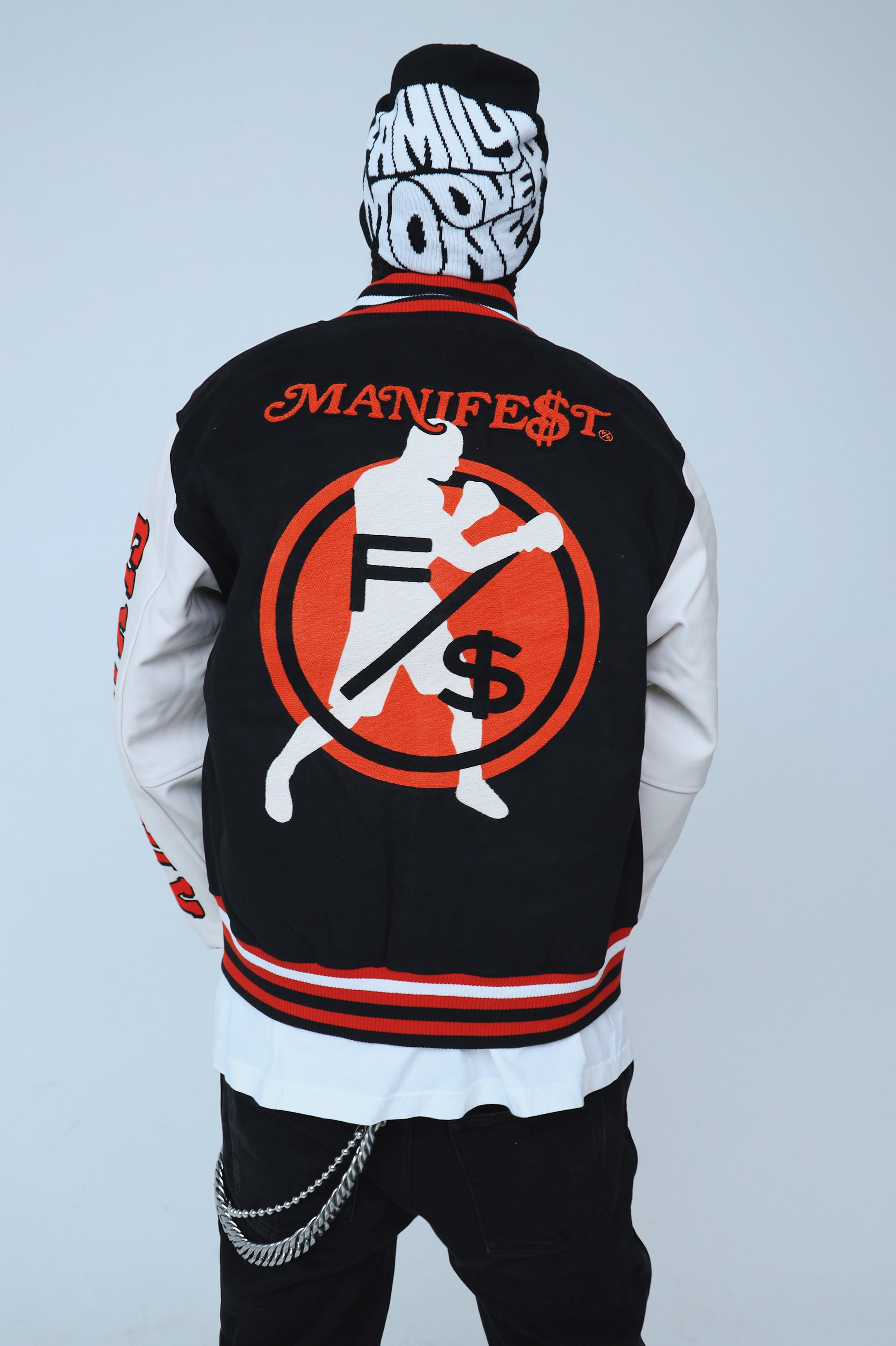 Manifest Varsity Jacket (Black) - Aaria Tees Aaria Tees