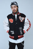 Manifest Varsity Jacket (Black) - Aaria Tees Aaria Tees