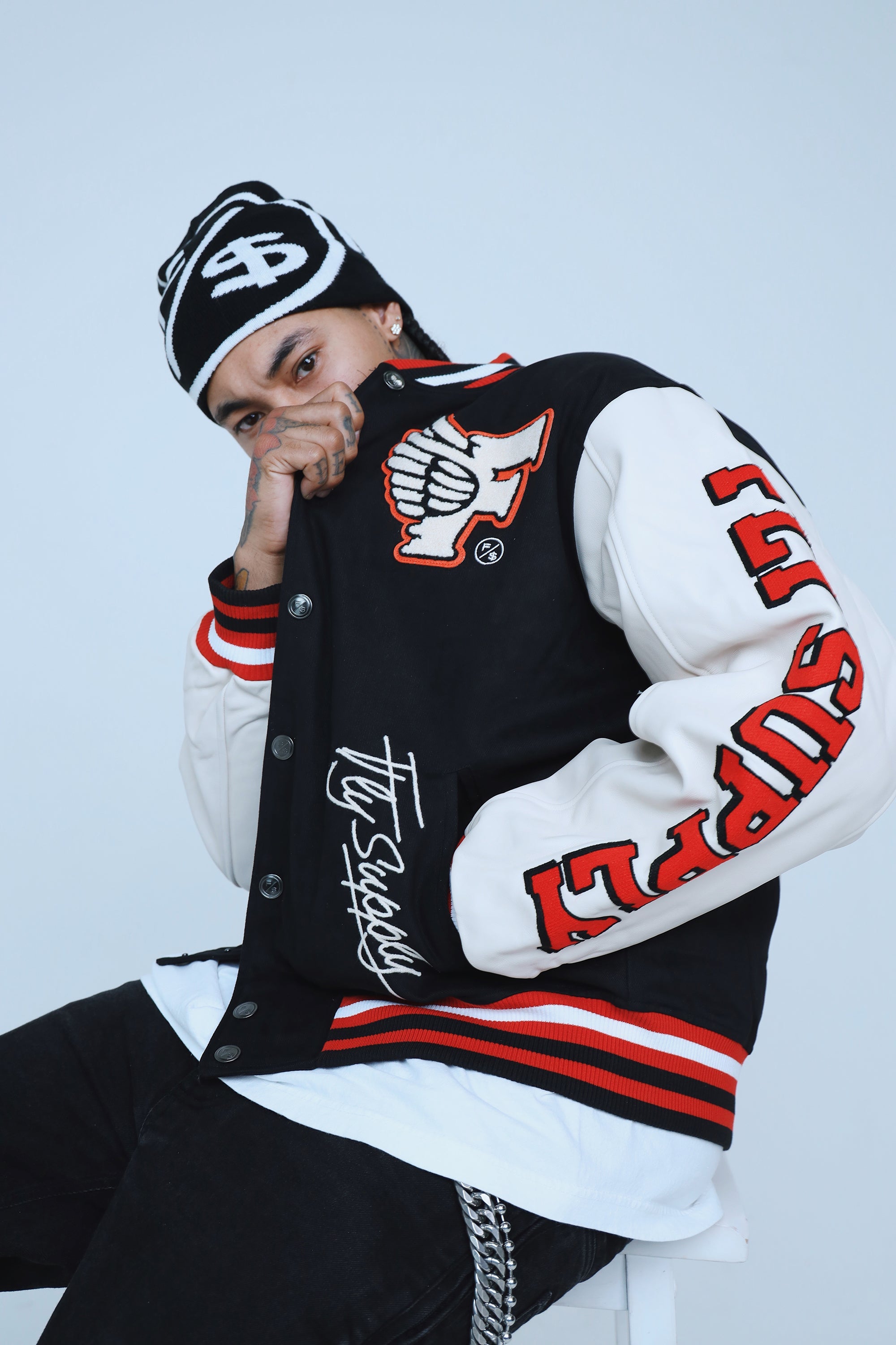 Manifest Varsity Jacket (Black) - Aaria Tees Aaria Tees