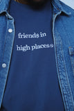 Friends In High Places (Navy - Oversize Shirt) - Aaria Tees Aaria Tees
