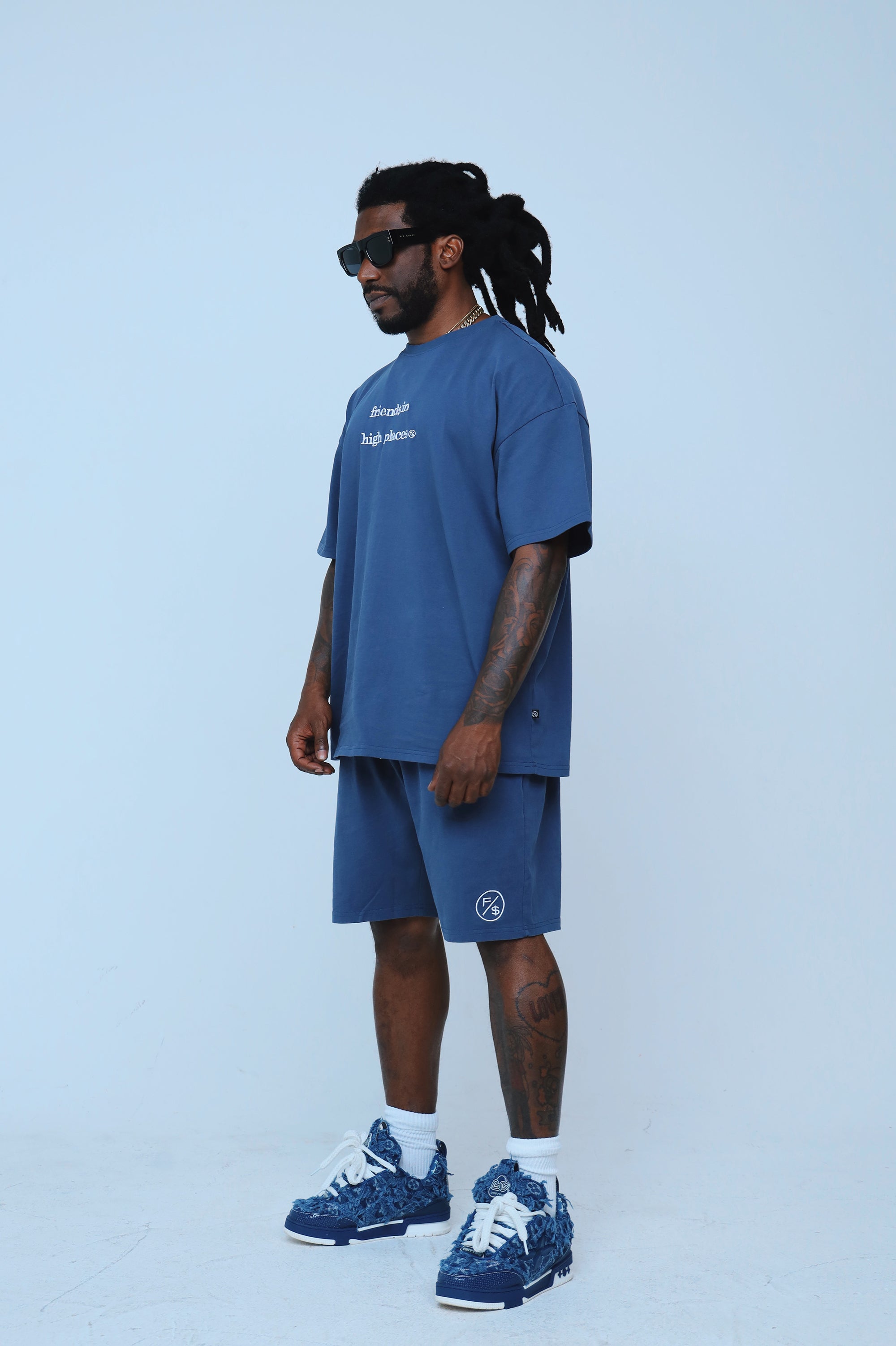 Friends In High Places (Navy - Oversize Shirt) - Aaria Tees Aaria Tees