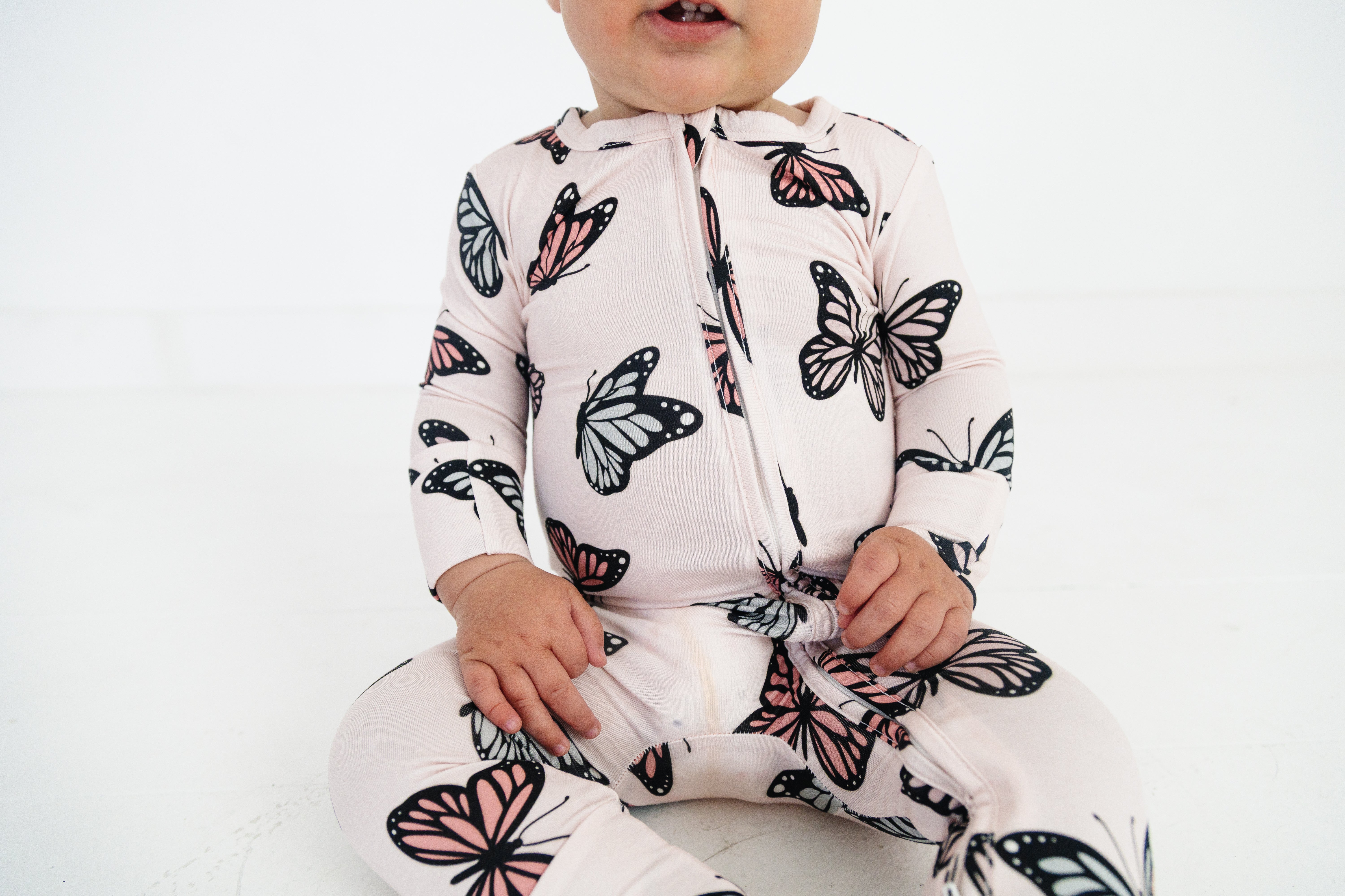 Butterfly Romper Bamboo Pajama Set - Aaria Tees Aaria Tees