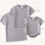 Gray blank basic t-shirt Adult Kids and baby bubble - Aaria Tees Aaria Tees