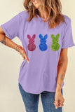 Wisteria Easter Shiny Bunny Graphic Crewneck T Shirt - Aaria Tees Aaria Tees