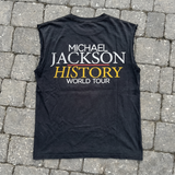 1994 Michael Jackson 'History World Tour' Rare Washed Black Cut-Off T-Shirt Aaria Tees