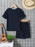 Children's Graphic Round Neck T-Shirt and Pants Set Aaria Tees