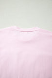 Pink PRAY Sequin Leopard Multiple Patched Graphic Tee - Aaria Tees Aaria Tees