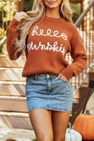 Flamingo Hello Pumpkin Graphic Sweater - Aaria Tees Aaria Tees