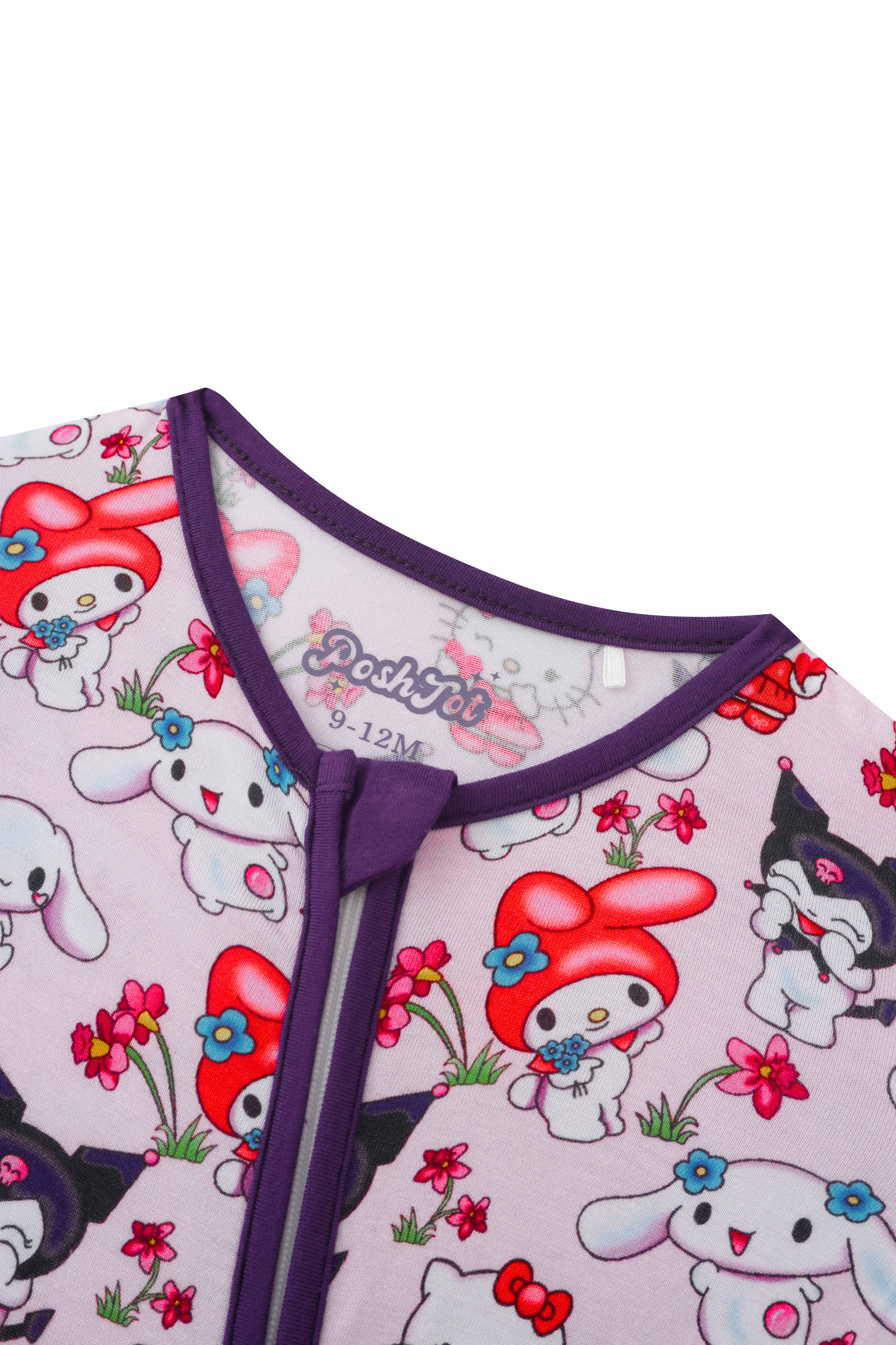 PoshTOT Sanrio My Melody Bamboo Baby Convertible Zippy Romper - Aaria Tees Aaria Tees