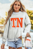 Light Grey TN TENNESSEE Double Printed Reversible Mock Neck Sweatshirt - Aaria Tees Aaria Tees