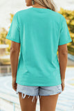 Mint Green Vibrant Fish Print Casual Short Sleeve T Shirt - Aaria Tees Aaria Tees