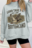 Gray Exposed Seam Mock Neck Western Print Duck Sweatshirt - Aaria Tees Aaria Tees