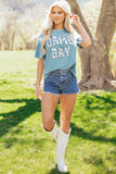 Stone Blue Camo GAME DAY Graphic T Shirt - Aaria Tees Aaria Tees