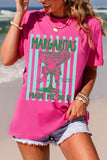 Rose Red Margaritas Made Me Do It Striped Graphic Beach Vacation Tee Aaria Tees