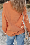 Orange Thankful Ribbed Crew Neck Thanksgiving Sweatshirt - Aaria Tees Aaria Tees
