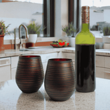 Black Swirl Stemless Wine Glasses Aaria Tees