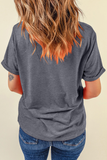 Gray Leopard MOM Graphic Crewneck Mothers Day T Shirt Aaria Tees