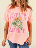 FLOWER MARKET Graphic Crewneck T Shirt Aaria Tees