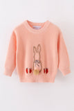 Coral hand-embroidery bunny pullover sweater - Aaria Tees Aaria Tees