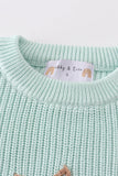 Blue hand-embroidery bunny pullover sweater - Aaria Tees Aaria Tees