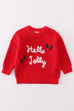 Maroon hello jolly hand-embroidery jumper sweater - Aaria Tees Aaria Tees