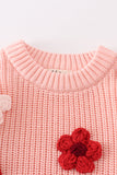 Pink floral hand-embroidery jumper sweater - Aaria Tees Aaria Tees