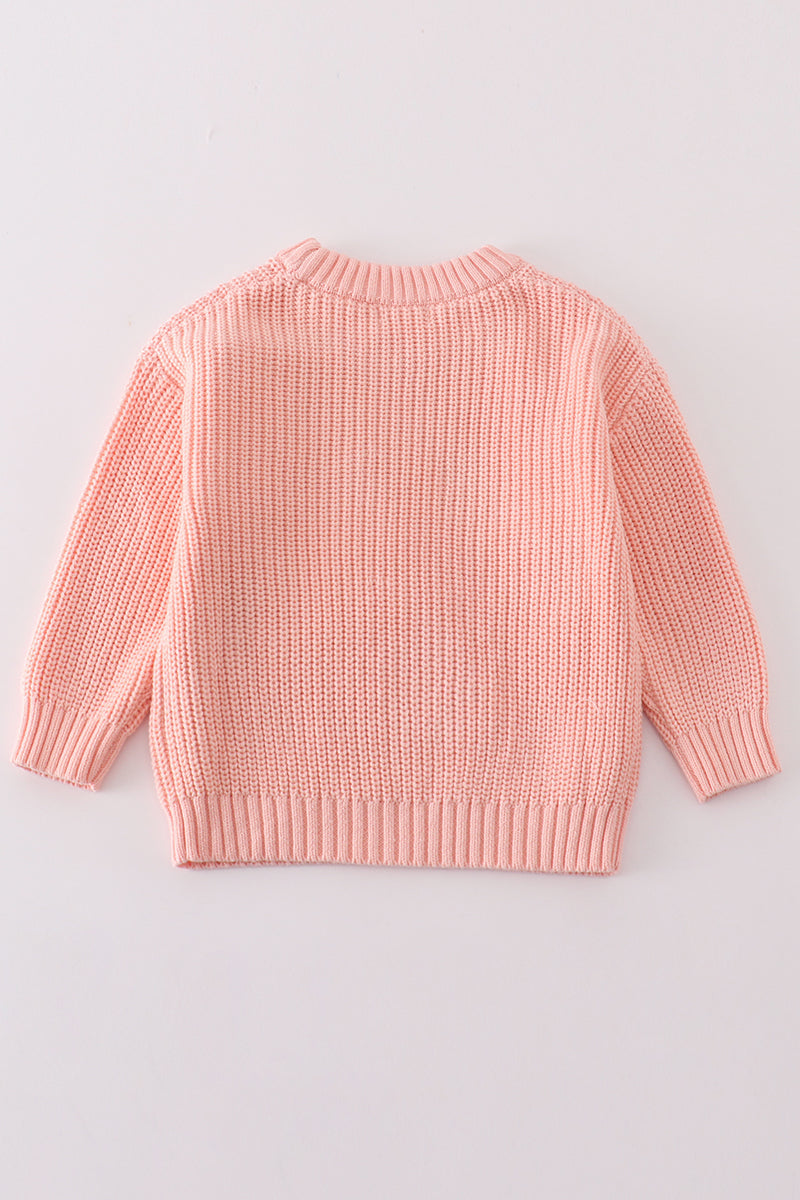Pink floral hand-embroidery jumper sweater - Aaria Tees Aaria Tees
