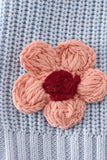 Blue floral hand-embroidery jumper sweater - Aaria Tees Aaria Tees