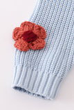 Blue floral hand-embroidery jumper sweater - Aaria Tees Aaria Tees