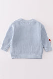 Blue floral hand-embroidery jumper sweater - Aaria Tees Aaria Tees
