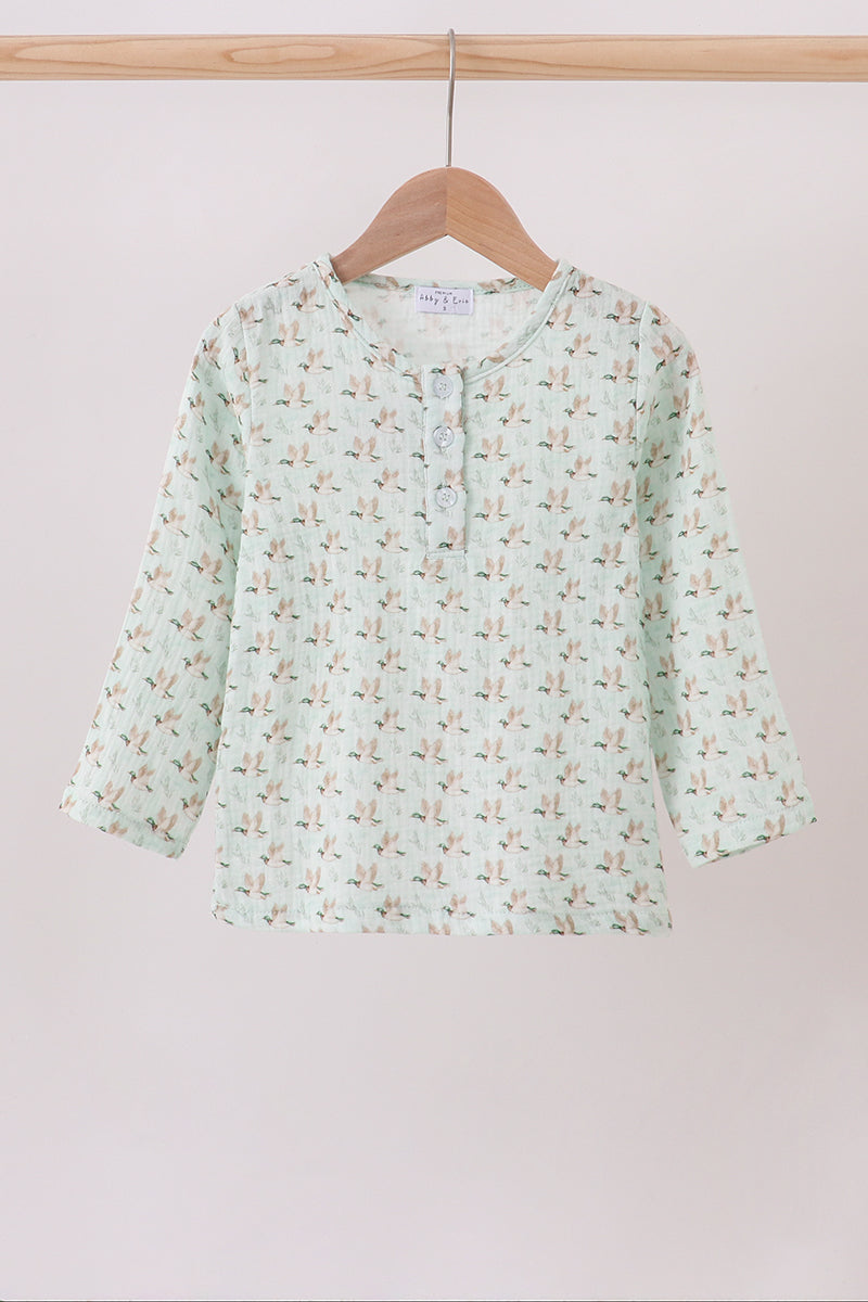 Premium duck print muslin top - Aaria Tees