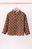 Premium brown plaid button down muslin shirt - Aaria Tees Aaria Tees